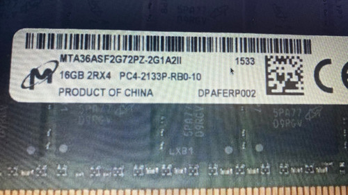 Memoria Dell Poweredge 16gb Pc4-2133p Hp G9 G10 R630 R640