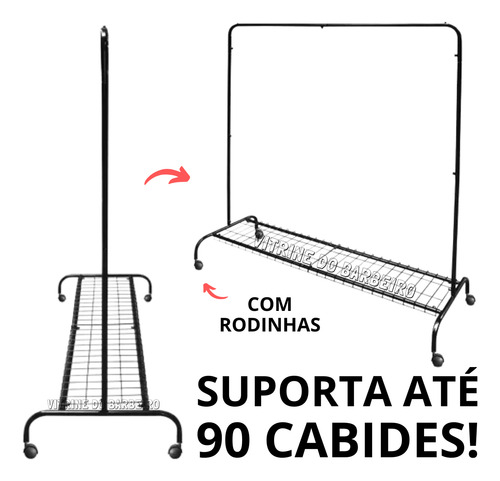 Arara De Roupas Com Rodinhas P/ Quartos E Loja Com Sapateira