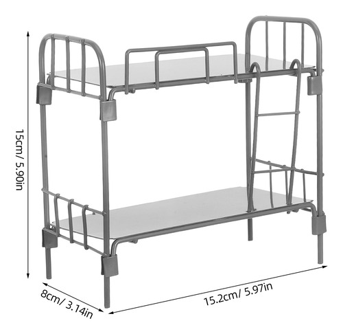 Cuna De Bebé: Litera De Metal Con Escalera 1/12 Muebles Retr