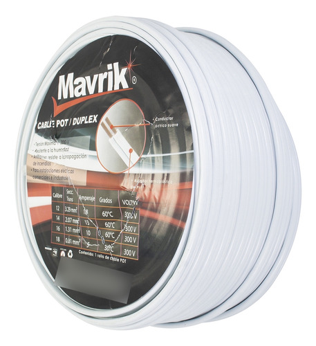 Cable Mavrik Cal  8 Blanco 50 Mts