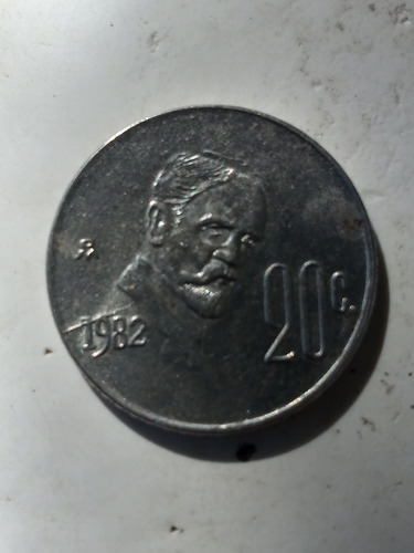 Moneda 20 Centavos Con Un Crack En La Fecha 
