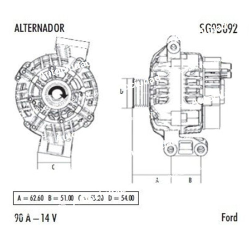 Alternador Ford Ka 1.0 / 1.6 Valeo