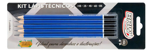 Lapices Grafito Técnicos X5 Graduaciones Hb 2b 4b 6b 8b Brw