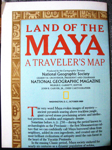 Mapa Nat Geo Ancient Maya World Mundo Maya Mexico Indigena