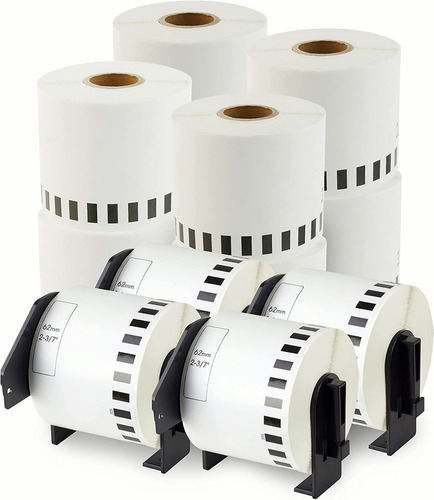 10 Rollos Etiquetas Brother Dk2205 Ql700 Ql800 62mm 30 Mts