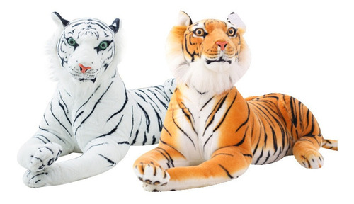 Animal De Peluche Blando De Tigre Blanco Gigante, 2 Unidades