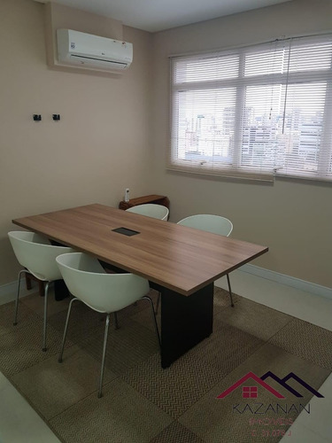 Sala Comercial Na Avenida Ana Costa Em Santos - 4505