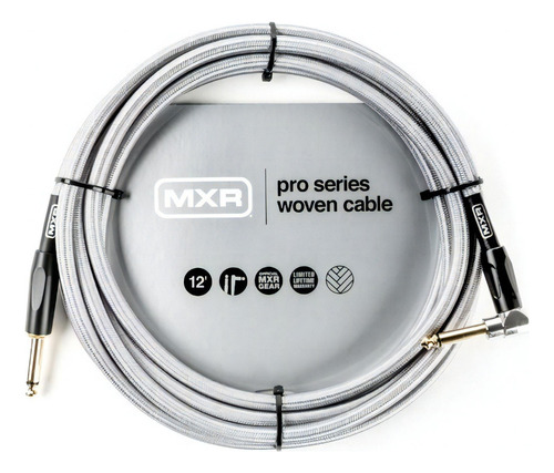 Cable Guitarra Mxr Dciw12r Silver Angulo 4 Mts Tela