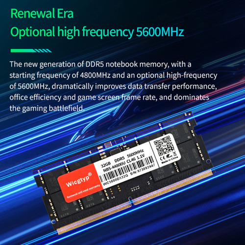 Memoria Ram Wicgtyp 16gb Ddr5 4800 Mhz Sodimm Notebook