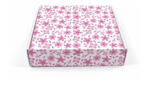 10 Cajas Para Regalo Rosa Con Flores Empaque Mailbox