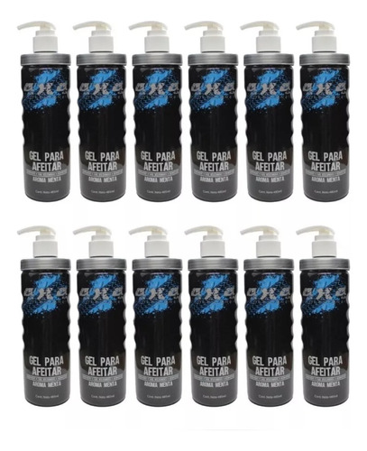 12 Pzs Gel Razurarafeitar 4x4 Profesional Transparente 485ml