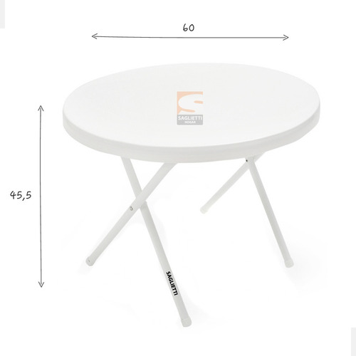 Imagen 5 de 10 de Mesa Ratona Baja Redonda 60 Cm Plegable Jardin Playa Camping