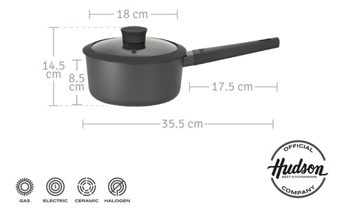 Cacerola De Aluminio C/antiadherente Y Mango 18cm Daily Color Negro