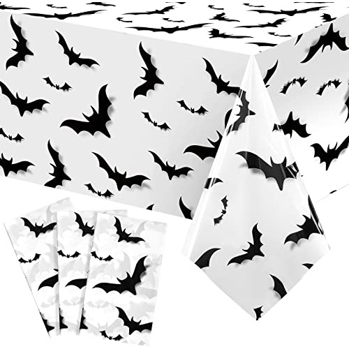 Tiamon 3 Pcs Halloween Tablecloth Halloween Bats Mesa Bjqnr