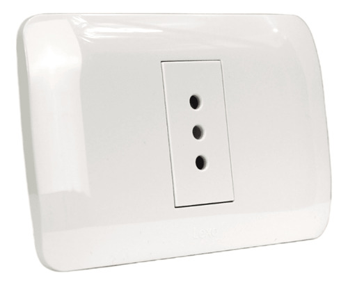 Enchufe Toma Corriente Simple 10a 250v Lexo Blanco Armado