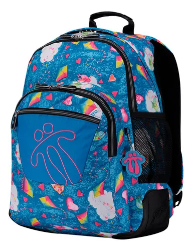 Mochila Escolar Juvenil Para Ni o Totto Color Azul Dise o De La