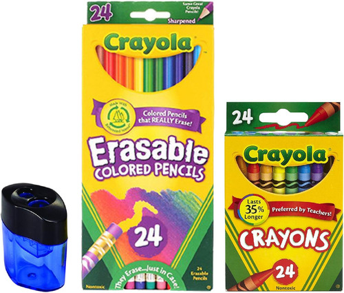 Lápices X24u Crayones X24u Crayola Con Sacapuntas Regalo