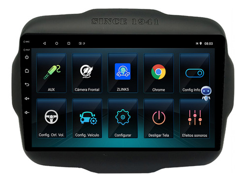 Multimidia Renegade 15/23 9p Android Carplay 2/32gb Voz