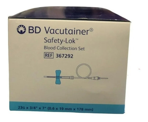 Mariposa Scalp Vacutainer Safety-lok Aguja 23g 3/4  7  50un