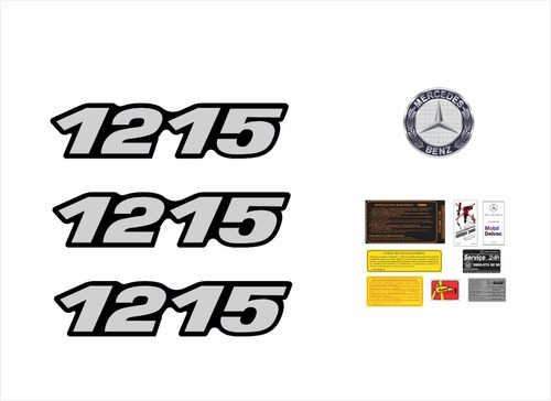 Kit Adesivo Mercedes Benz 1215 Emblema Resinado 18012 Cor Não se aplica