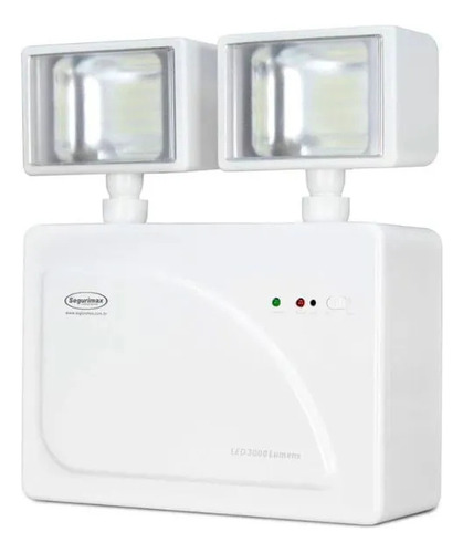 Luminária De Emergência 3000lm 2 Farois Led Segurimax