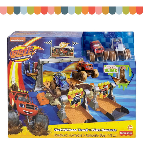 Blaze And The Monster Machines Pista De Lodo Y 2 Carros 1:43