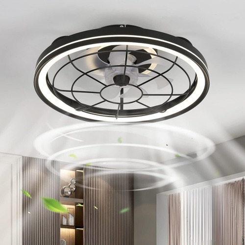 Plafon Com Ventilador Estilo Industrial 40w Led Bivolt 3 Cor