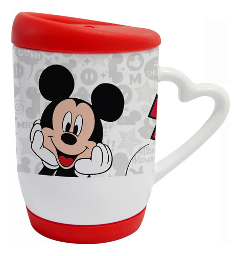 Mug Mickey Mouse / Taza Base Y Tapa Silicona Mickey Mouse