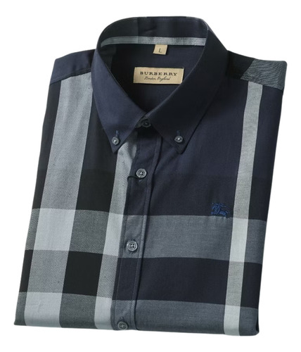 Camisa Tradicional A Cuadros, Azul