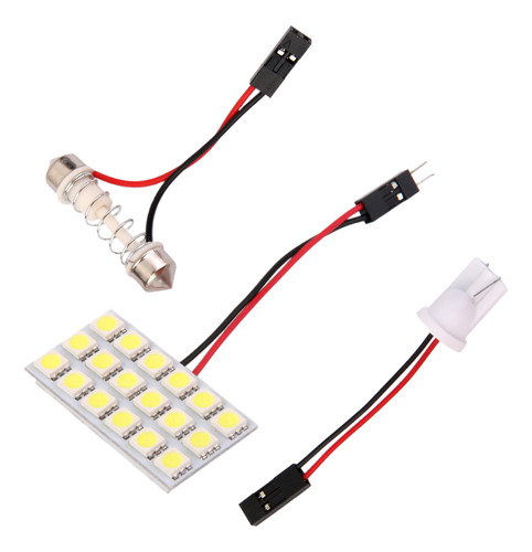 T10 5050 18-smd Led Panel Car Interior Dome Light Adapter-