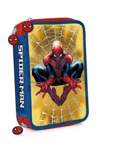 Cartuchera Canopla Spiderman Hombre Araña 3 Pisos Escolar