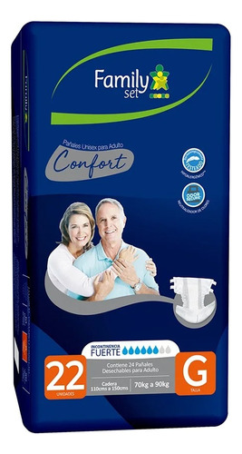 Family Set Confort Pañal Para Adultos Unisex Grande 22 Unid