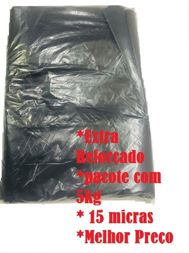 Saco De Lixo 200 Litros Extra Reforçado 5 Kg Cor Preto