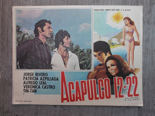 Raro Lobby Card De Veronica Castro En Acapulco 12-22!