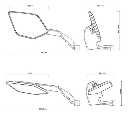 Para Alerón De Espejos Retrovisor Tipo Stealth Naked Max