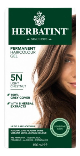 Kit Tinte Herbatint  Natural Coloración gel permanente tono 5n castaño claro para cabello