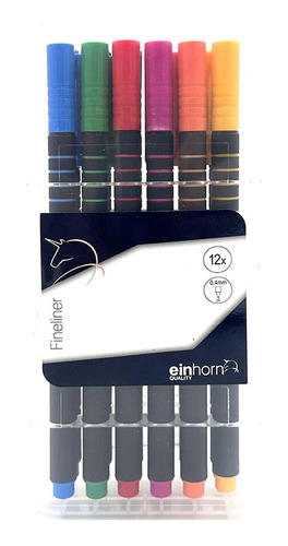 Pack 12 Marcadores Microfibras 0.4 Mm Colores Estuche