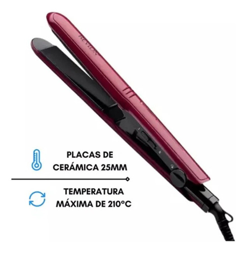 Combo Secador Mas Plancha De Pelo Color Rojo - Revlon