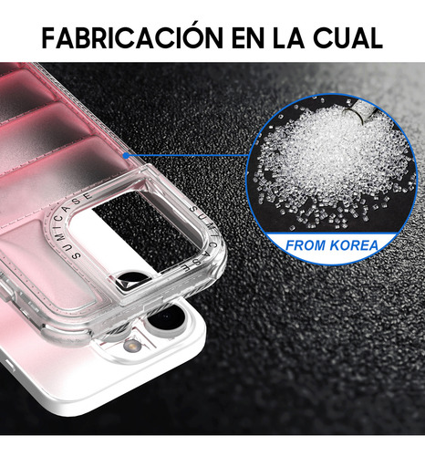 Funda Transparente Acolchonada Antigolpes Para Smartphone Rosa Iphone 16 Plus