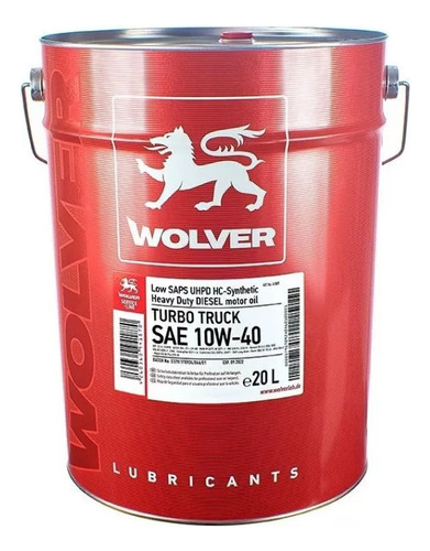 Aceite Sintetico Wolver Turbo Truck 10w40 X20lts