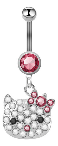 V Hello Kitty Mujer Acero Inoxidable De Piercing Ombligo