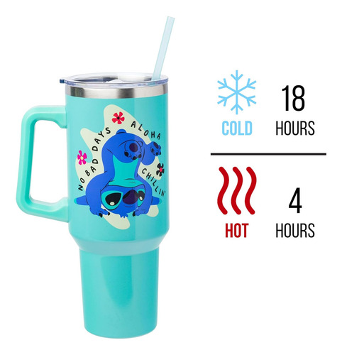 Taza De Acero Inoxidable Silver Buffalo Lilo And Stitch 40 O
