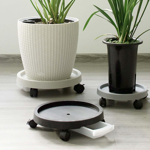 Soporte Rodante Para En Maceta Con Ruedas, Negro 29,3 Cm.