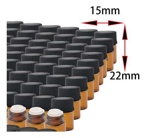 100 Uds Mini Botellas De Vidrio Botella Conectar Tapón 1ml