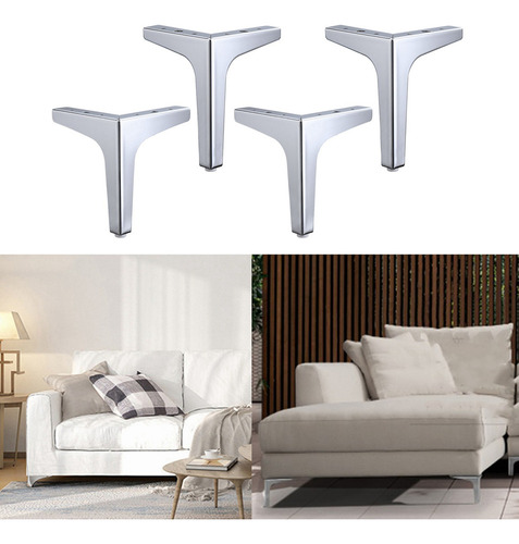 Patas De Sofá De 10-17cm, 4 Piezas De Muebles 17cm Plata
