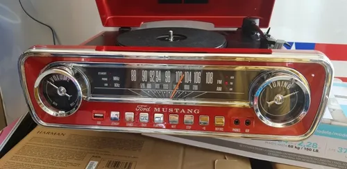Tocadiscos Tornamesa Mustang Ford Estereo Lp Estilo 64
