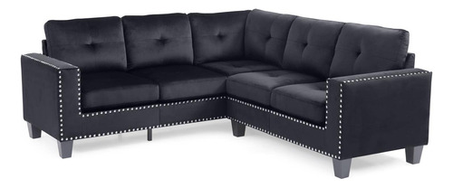 Glory Furniture Clavadora Seccional, Negro. Muebles De Sala 