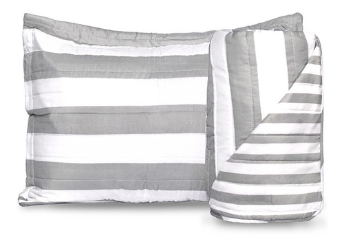 Imagen 2 de 7 de Cover Acolchado Verano 1½ Plazas Reversible + Funda - Gris