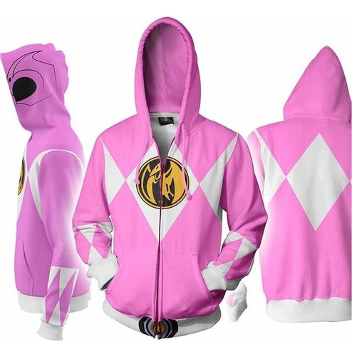 Mighty Morphin Power Rangers Sudadera Chamarra Con Cremaller