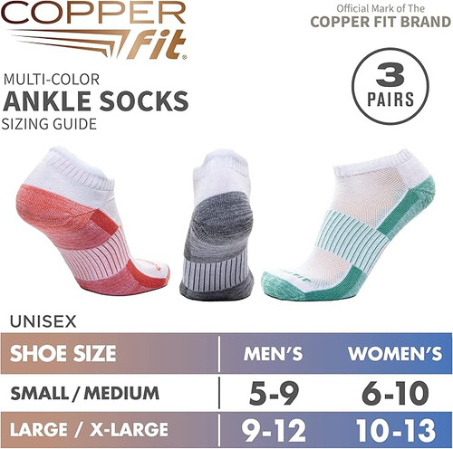 Calcetines Deportivos Copper Fit Unisex Talla L-xl